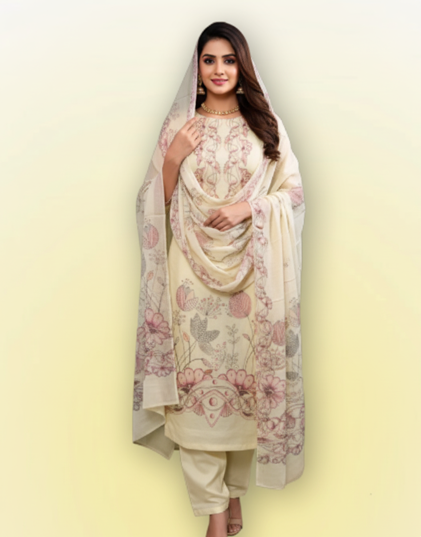 Lemon Suit with Handwork