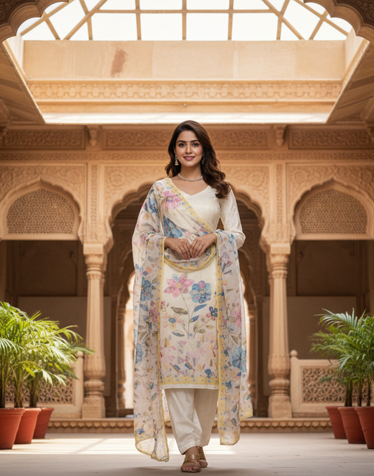 Allover Printed Lemon Suit