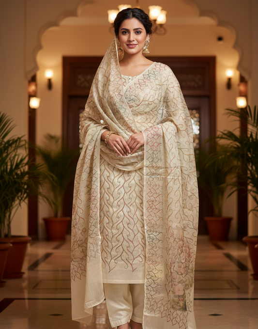 Digital Printed Wheat Suit